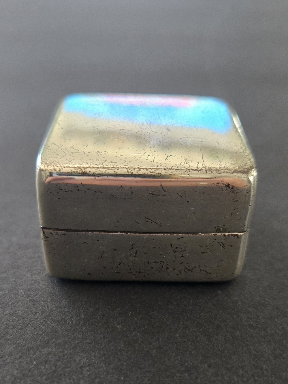 Vintage Silver Mid Century Pill Slip-cap Pocket Box-Italy